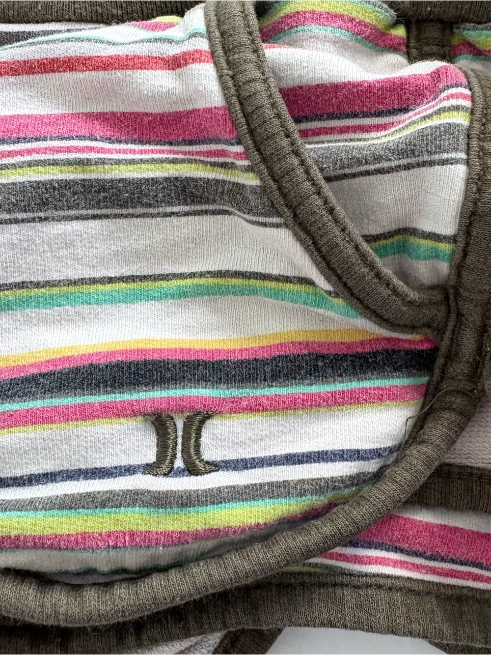 Hurley Women’s Olive Green Striped Shorts - Picture 12 of 12